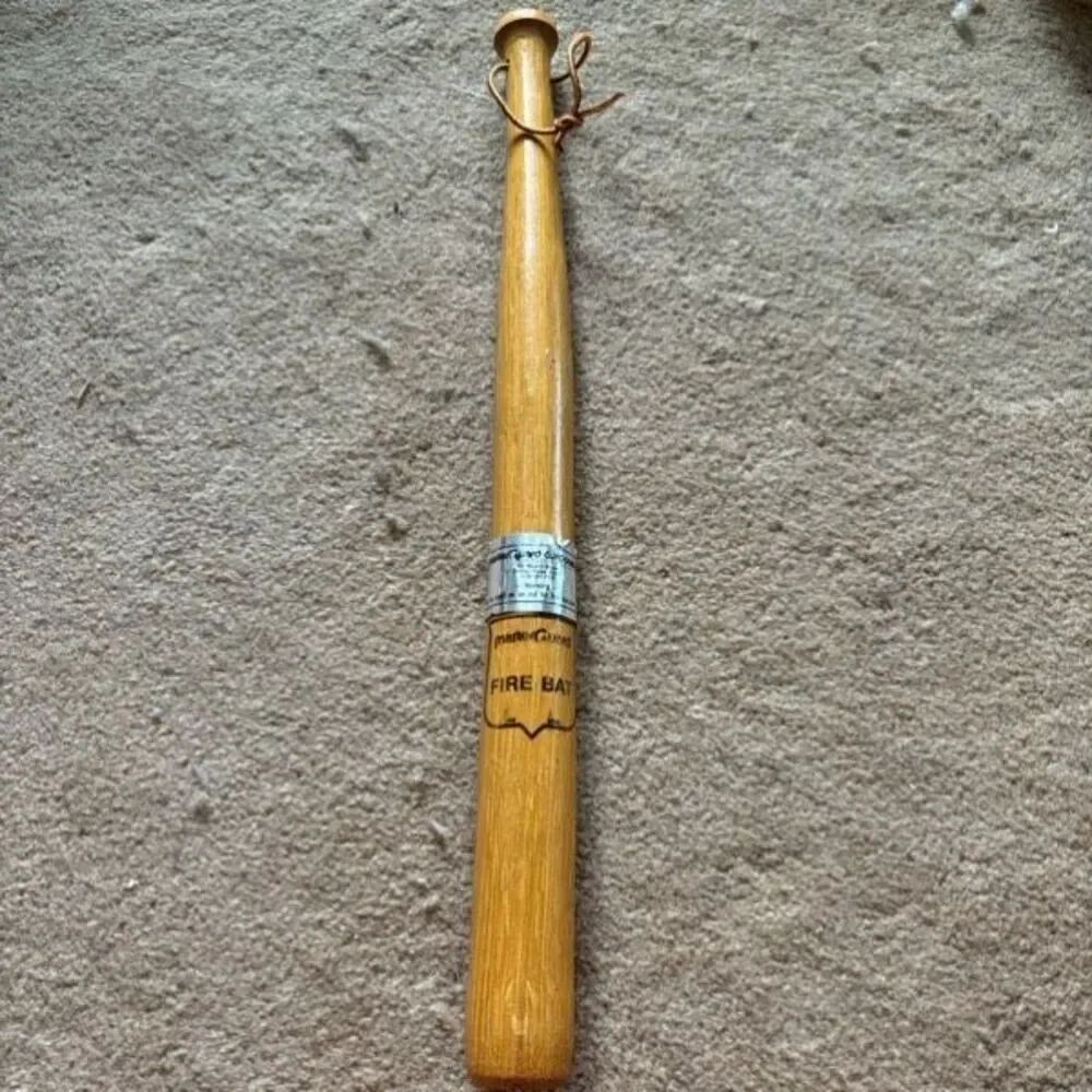 Master Guard Vintage Wooden 22” Fire Bat Wood Burned Logo Escape Aid